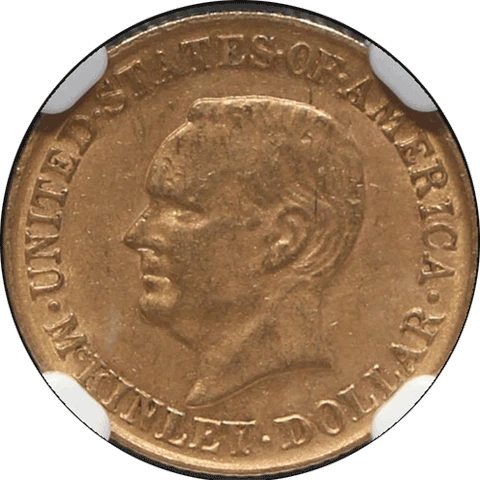 1916 McKinley Commemorative Gold $1 NGC MS61 Decent Eye Appeal Nice Strike Cover
