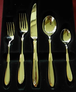 Mikasa ESTASI GOLD 5 Piece Place Setting (s) Unused Stainless Flatware 18/8 - Picture 1 of 4