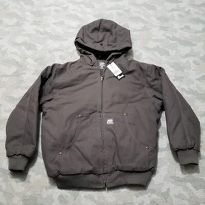 Berne Jacket Youth Medium Gray Full Zip Hooded Pockets NWT - Picture 1 of 13