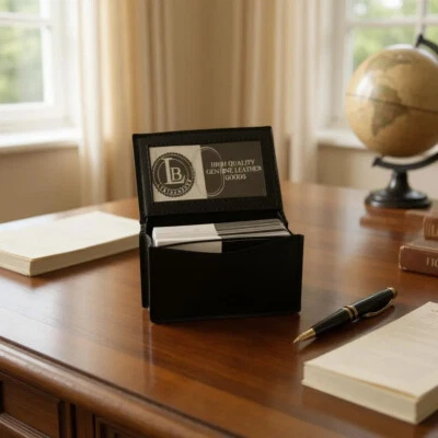 RFID Mens Slim Front Pocket Wallet Genuine Leather Bifold ID/Credit Card Holder - Image 1 of 4