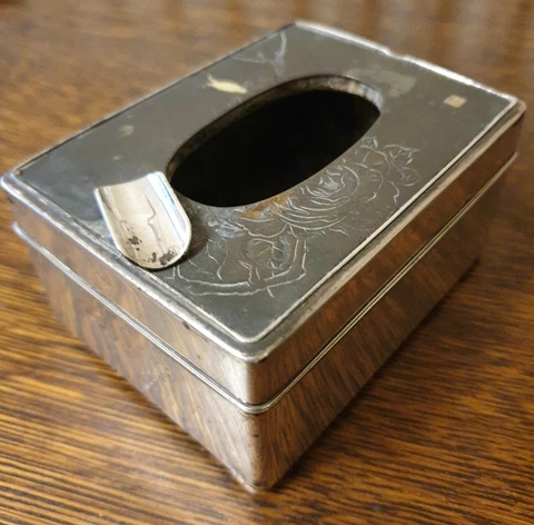 antique Japanese silver copper and brass art deco ashtray Cover