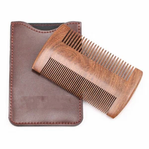 Peine de sándalo natural peine para barba tamaño de bolsillo peine de masaje para el cuidado del cabello EE. UU. - Imagen 1 de 7
