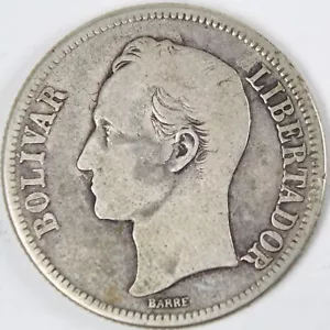 1945 (VENEZUELA) 2 BOLIVAR (SILVER) - Picture 1 of 2