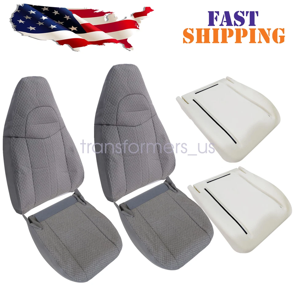 For 2003-2012 Chevy Express & GMC Savana 1500 2500 3500 Front Cloth Seat Cover - Image 1 of 4