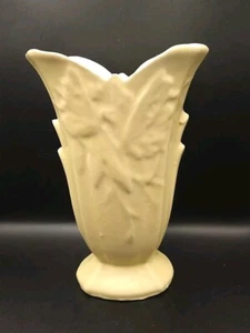 Jarrón mariposa Nelson McCoy de cerámica Art Deco años 40 amarillo crema 9" - Imagen 1 de 13