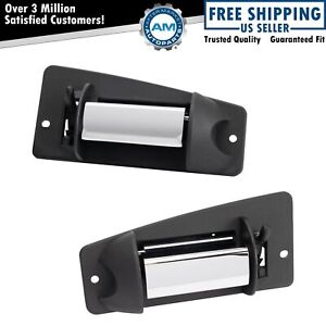 2pc Rear Metal Exterior Door Handle Set Chrome for Chevy GMC Extended Cab