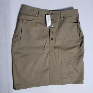 NUEVA Falda Banana Republic Botón Mosca Mujer 6 Beige Caqui Bolsillos Nueva con Etiquetas - Imagen 1 de 10