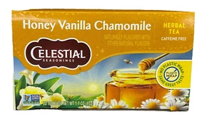 Celestial Seasonings Honey Vanilla Chamomile Caffeine Free Herbal Tea 20 Tea Bag - Picture 1 of 1