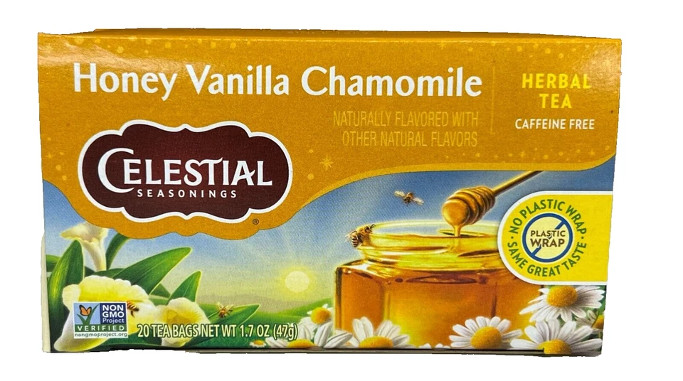 Bolsa de té 20 té de hierbas sin cafeína condimentos celestiales miel vainilla manzanilla Foto 1 de 1