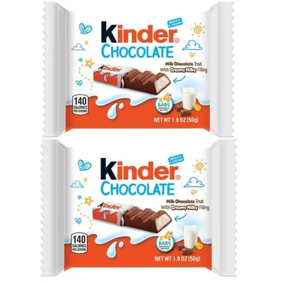 2ct Kinder Milk Chocolate Bar with Creamy Milky Filling, 4 Bars Per Pack, 1.8oz - Image 1 of 4