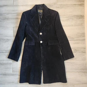Abrigo De Colección Años 90 Scully Cuero Mujer 6 Negro Largo Concho Botones Western Boho - Imagen 1 de 12