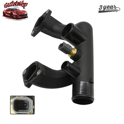 96JV8A504BD Thermostat Cover Outlet Pipe w/Sensor For Jaguar Vanden Plas XJ8 XK8 Foto 1 de 4
