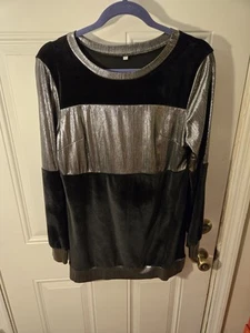 Large Unbranded Polyester Sparkly Grey And Black Fuzzy Portions - Picture 1 of 4
