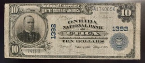 1902 UTICA NY Ch #1392 seltene Stückelung 10 $ Oneida National Banknote Währung - Bild 1 von 2