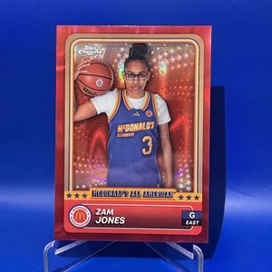2024-25 Topps Chrome McDonalds Basketball Red Lava Zam Jones 001/125 - eBay 1:1 - Picture 1 of 3