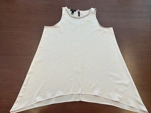 Alfani Blush Pink seidig ärmellos Perlen/Strass Ausschnitt Bluse Top Gr. 10 gebraucht, in einwandfreiem Zustand - Bild 1 von 12