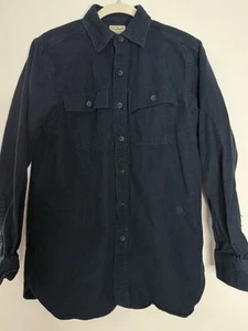Mens LL Bean Navy Blue Flannel Size Small - Picture 1 of 3