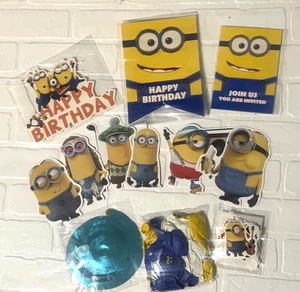 Minions Geburtstag Party Zubehör Einladungen Figur Luftballons Cupcake Tortenaufleger - Bild 1 von 17