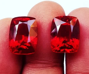 Loose Gemstone Natural Ruby Cushion Shape Pair 8 to 10 Ct Certified RL03 - Picture 1 of 8