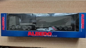 ALBEDO Mercedes Benz 4-Achs-Tieflade-Sattelauflieger mit Container Bundeswhr OVP - Bild 1 von 2