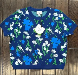 Kate Spade x Target Mixed Floral Crewneck Pullover Sweater Blue & Green XL - NWT - Picture 1 of 3