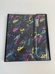 Mead Trapper Keeper anni 80 retrò vernice nera splatter 1" raccoglitore 3 anelli con 2 cartelle - Foto 1 di 10