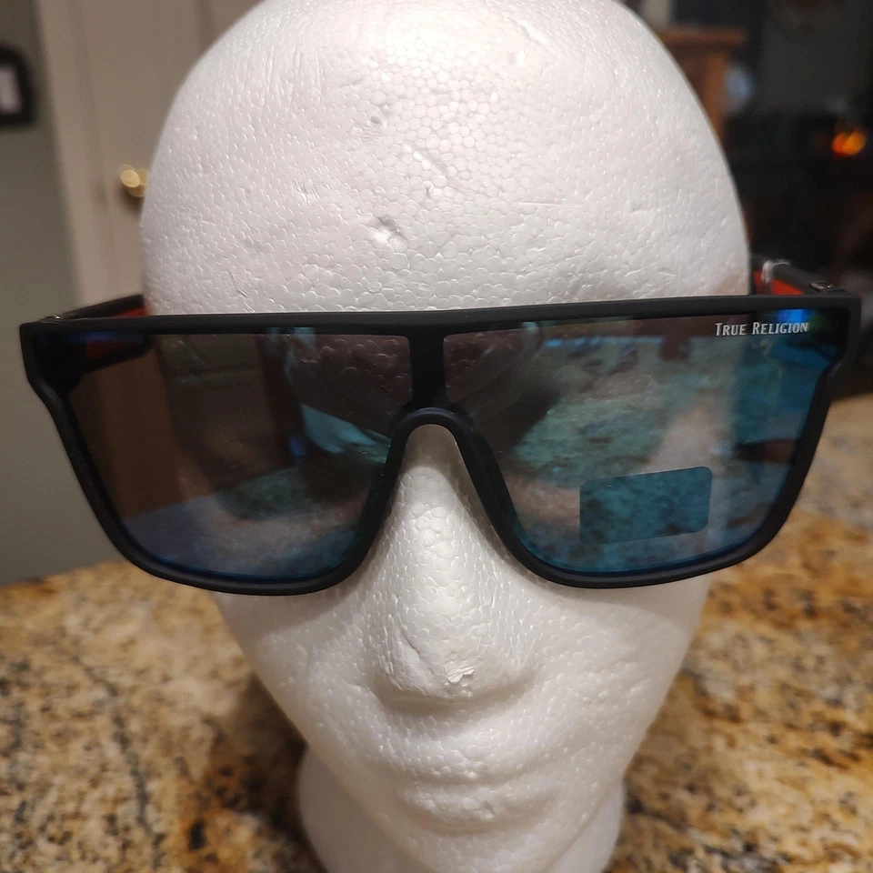 Очки солнцезащитные мужские True Religion черные красные защитные увеличенного размера защита от ультрафиолета TRM1799 - Изображение 1 из 4