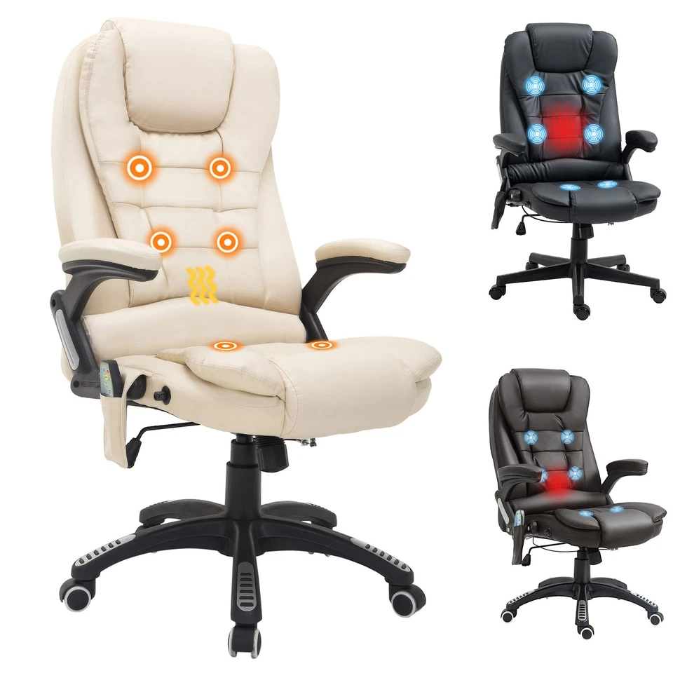 HOMCOM Poltrona Massaggiante da Ufficio ad Altezza Regolabile - Immagine 1 di 1