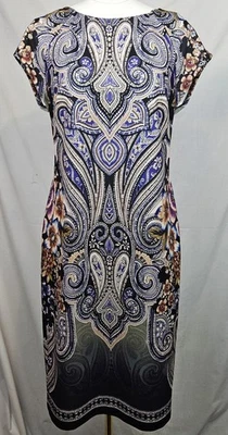 Vestido Vaina ECI Estampado Paisley Manga Casquillo Multicolor Talla 12 Maximalista Femenino  Foto 1 de 4