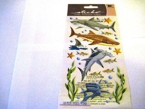 Scrapbooking Stickers Sticko Sharks Tiger Great White Hammerhead Fish Star More - Picture 1 of 1