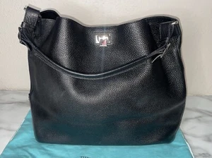 Tiffany & Co Black Leather Shoulder Bag Tote w/Dustcover New (see description) - Picture 1 of 14