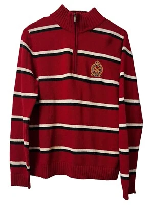 Женский красный пуловер American Living свитер хлопок 1/4 на молнии с длинным рукавом размер большой - Изображение 1 из 4