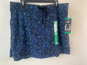 Speedo Womens' Woven Blue Black Skort (Swimming, Beach, Walking) Size S - Picture 1 of 6