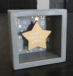 NEW Small Wood Box Sign, Wish Upon A Star (A10) - Picture 1 of 3