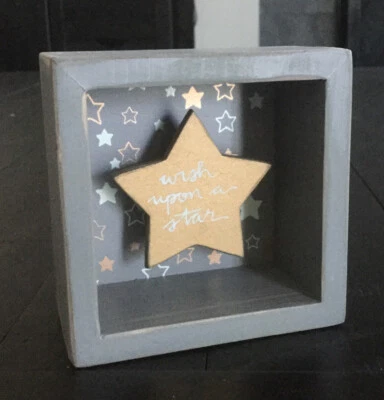 NEW Small Wood Box Sign, Wish Upon A Star (A10) - Image 1 of 3