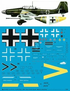 Peddinghaus 1/24 Ju 87 G-2 Stuka Markierungen Hans-Ulrich Rudel Stab. / SG 2 4027 - Bild 1 von 1
