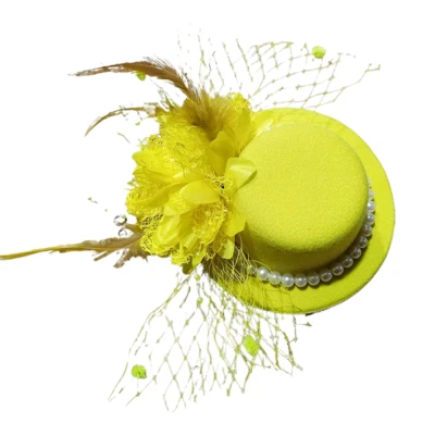 Kentucky Fascinator Derby hat Tea Party Feather Veil Hat with Clip for Women - Image 1 of 4