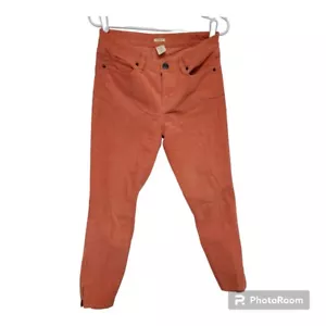 J crew factory jeans womens size 28 pink toothpick skinny ankle zip moto pants - Picture 1 of 8