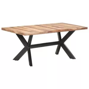 Wooden Dinner Table 180cm Industrial Style Cross Frame Kitchen Dining Furniture - Picture 1 of 9