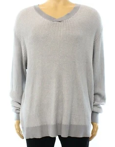 Alfani Steel Gray Herren Pullover Ripppullover V-Ausschnitt XXL 2X Grau Langarm - Bild 1 von 1