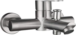 Tecmolog Stainless Steel Bathroom Shower Tub Faucet Wall-Mounted, Brushed Nickel - Picture 1 of 9