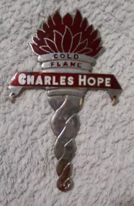 #D78. CHARLES HOPE COLD FLAME KEROSENE REFRIGERATOR DOOR BADGE - Picture 1 of 3