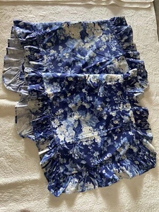 RAR Paar RALPH LAUREN Vintage * KING KISSENBEZÜGE Floral Blau Blume - Bild 1 von 3