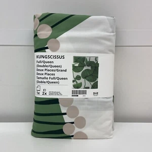 Brand New IKEA KUNGSCISSUS White/Green Full/Double/Queen Duvet Set 805.650.71 - Picture 1 of 7