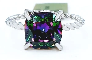MYSTIC TOPAZ 5.85 Cts RING 10K SOLID WHITE GOLD - MADE IN USA - NEW WITH TAG - Picture 1 of 6