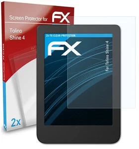 atFoliX 2x Displayschutzfolie für Tolino Shine 4 Displayschutzfolie Klar - Bild 1 von 8