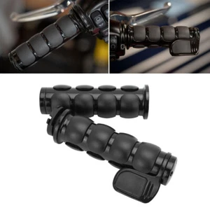 1" Black Motorcycle Handle Bar Hand Grips For Harley Davidson Road King Dyna US - Picture 1 of 11
