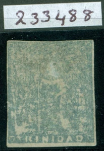 SG 19 Trinidad 1852-60 (1d) bluish-grey imperf fifth issue. A mint example... - Imagen 1 de 3