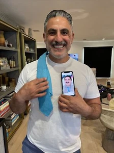 Herrenkrawatte HERMES PARIS blau H von Reza Farahan getragen in Shahs If Sunset - Bild 1 von 8