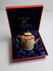 Vintage Charlotte Di Vita handbemalte kleine Teekanne Emaille auf Kupfer in Box - Picture 1 of 15